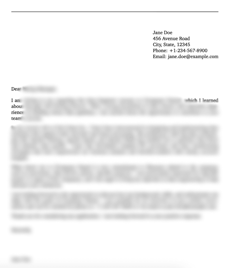 Preview of Cover Letter Template 2