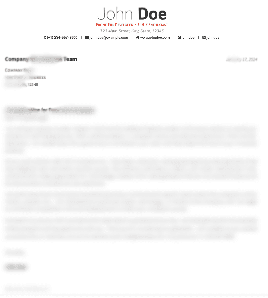 Preview of Cover Letter Template 3