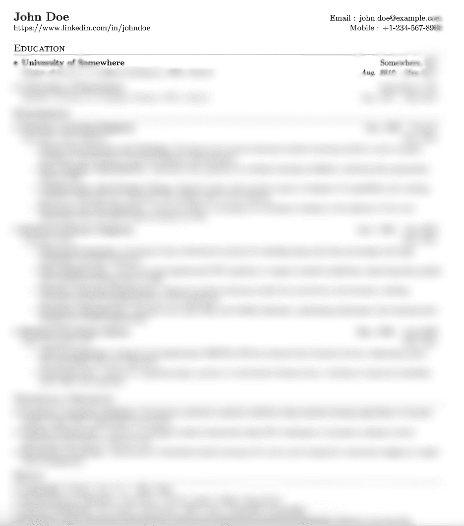 Preview of Resume Template 1