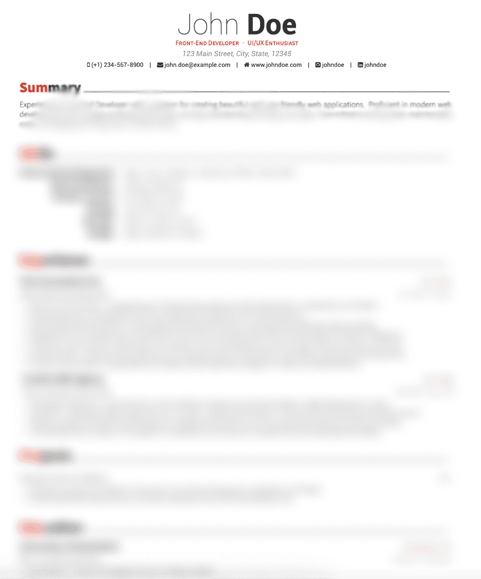 Preview of Resume Template 3
